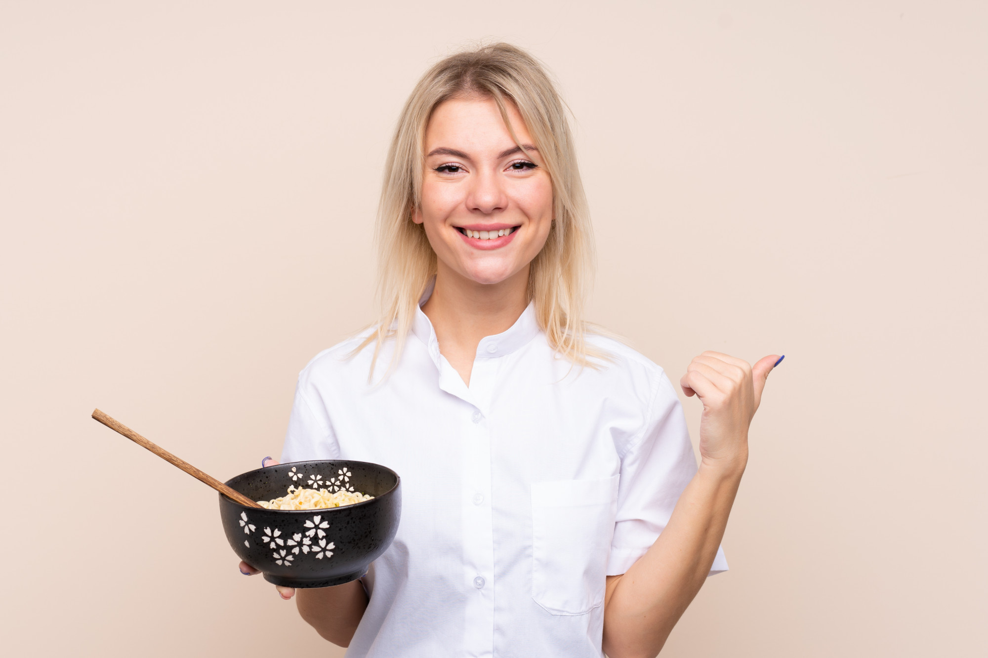 Instructor smiling during online class
